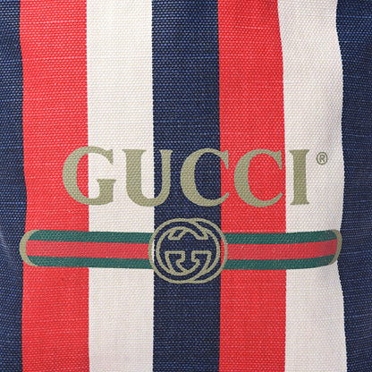 Gucci Canvas Logo Sylvie Stripe Drawstring Backpack Red 9 of 9