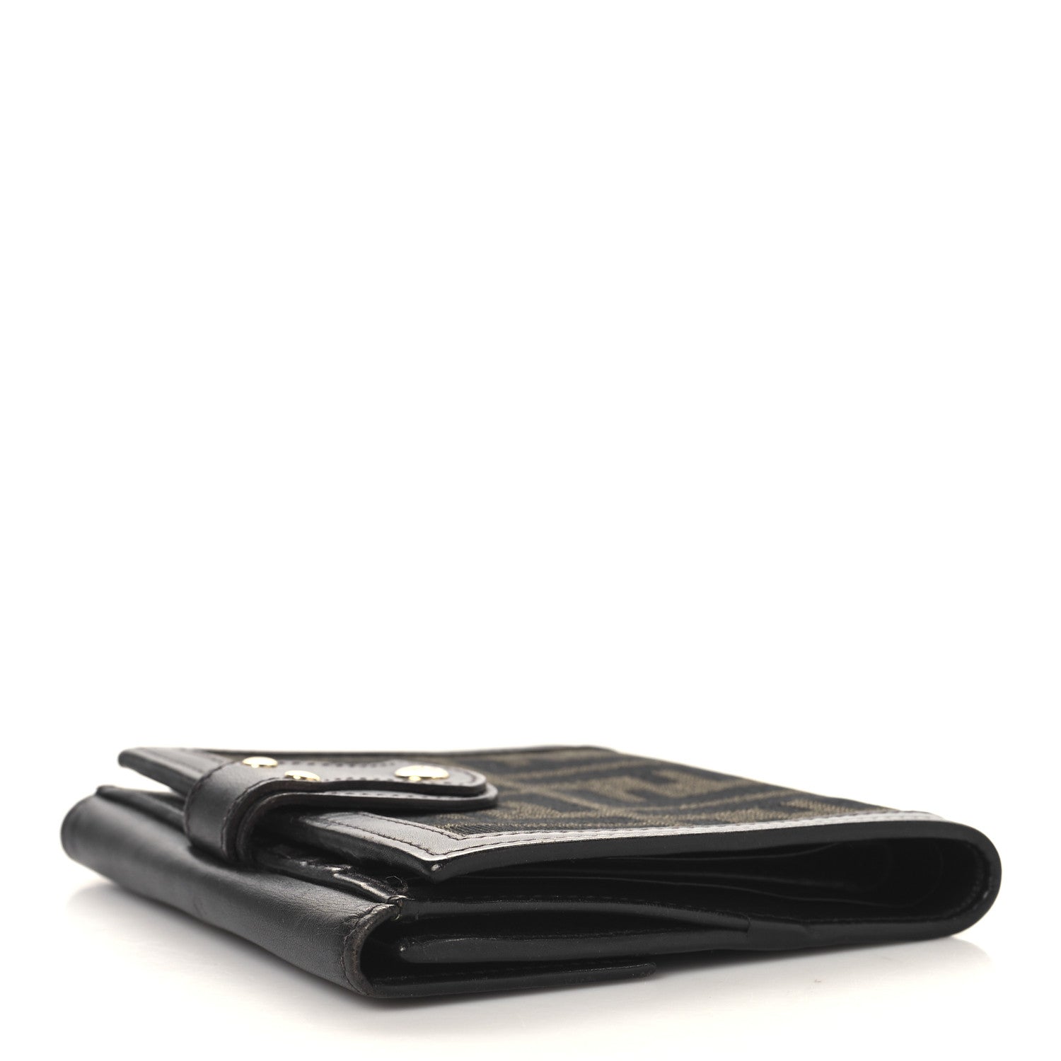 Fendi Zucca Cuoio Lucido Compact Wallet Tobacco Moro 4 of 12