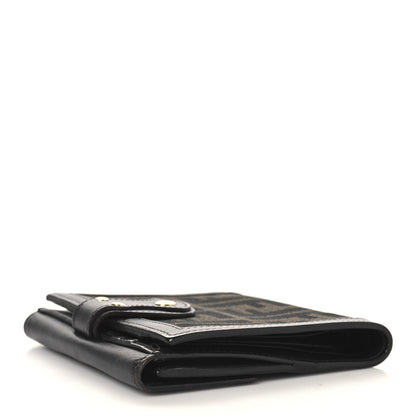 Fendi Zucca Cuoio Lucido Compact Wallet Tobacco Moro 4 of 12