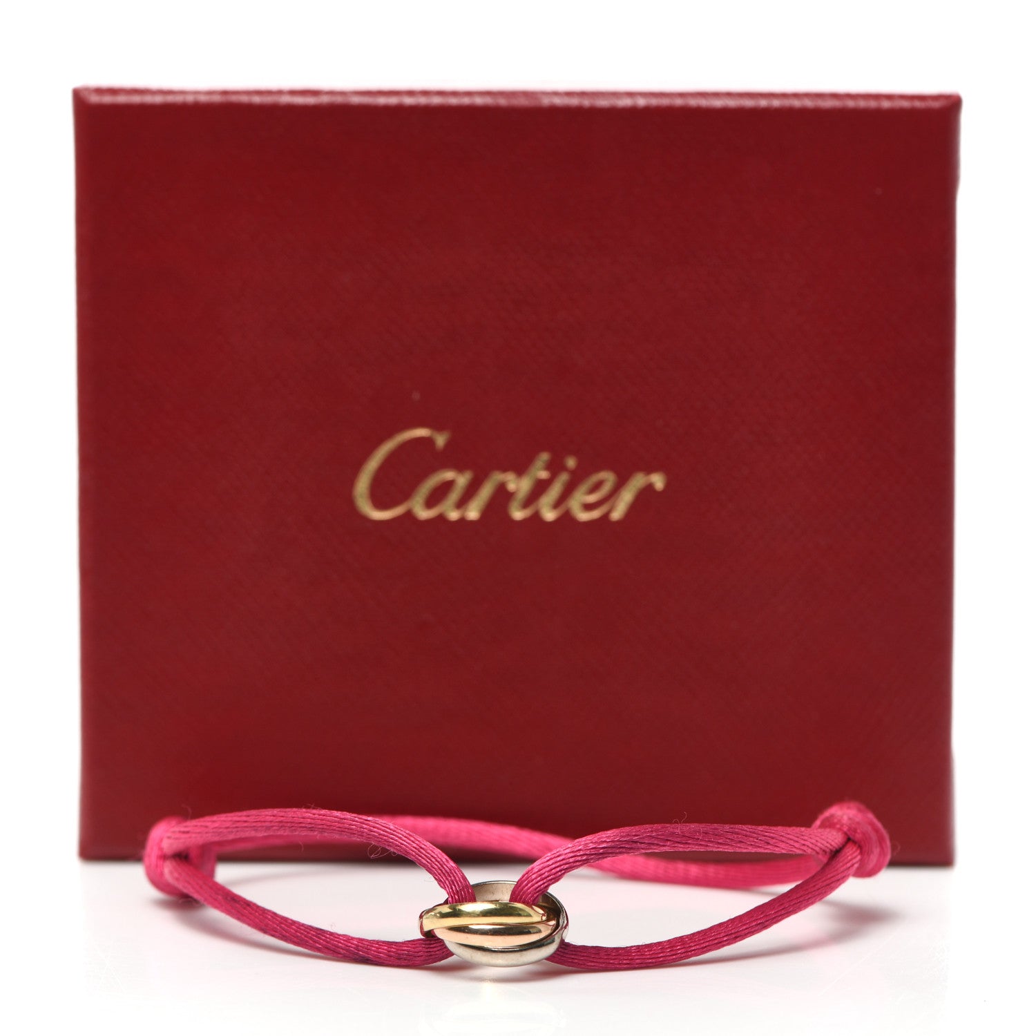 Cartier 18K Pink Yellow White Gold Trinity Cord Bracelet Pink 7 of 7