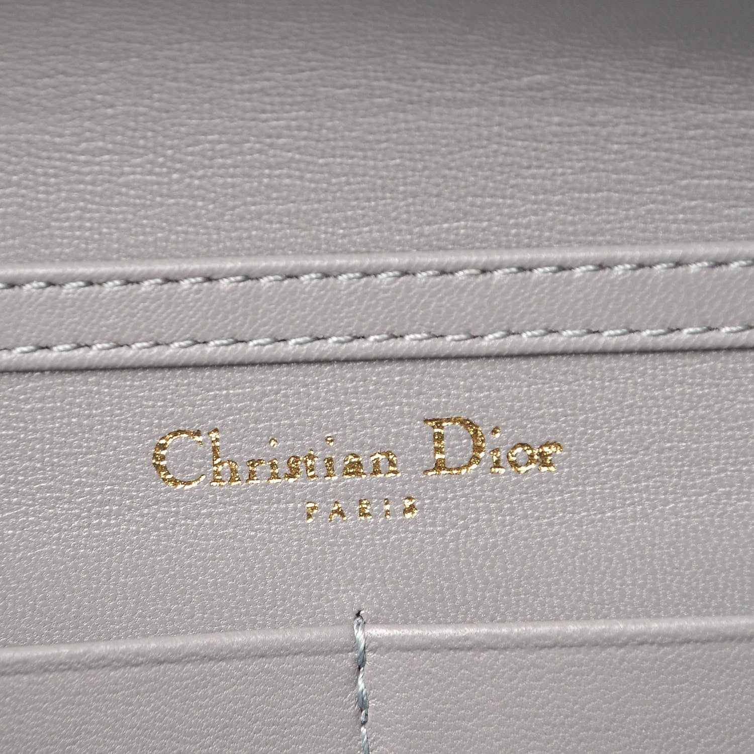 Christian Dior Grained Calfskin Diorama Wallet on Chain Pouch Gris 6 of 9