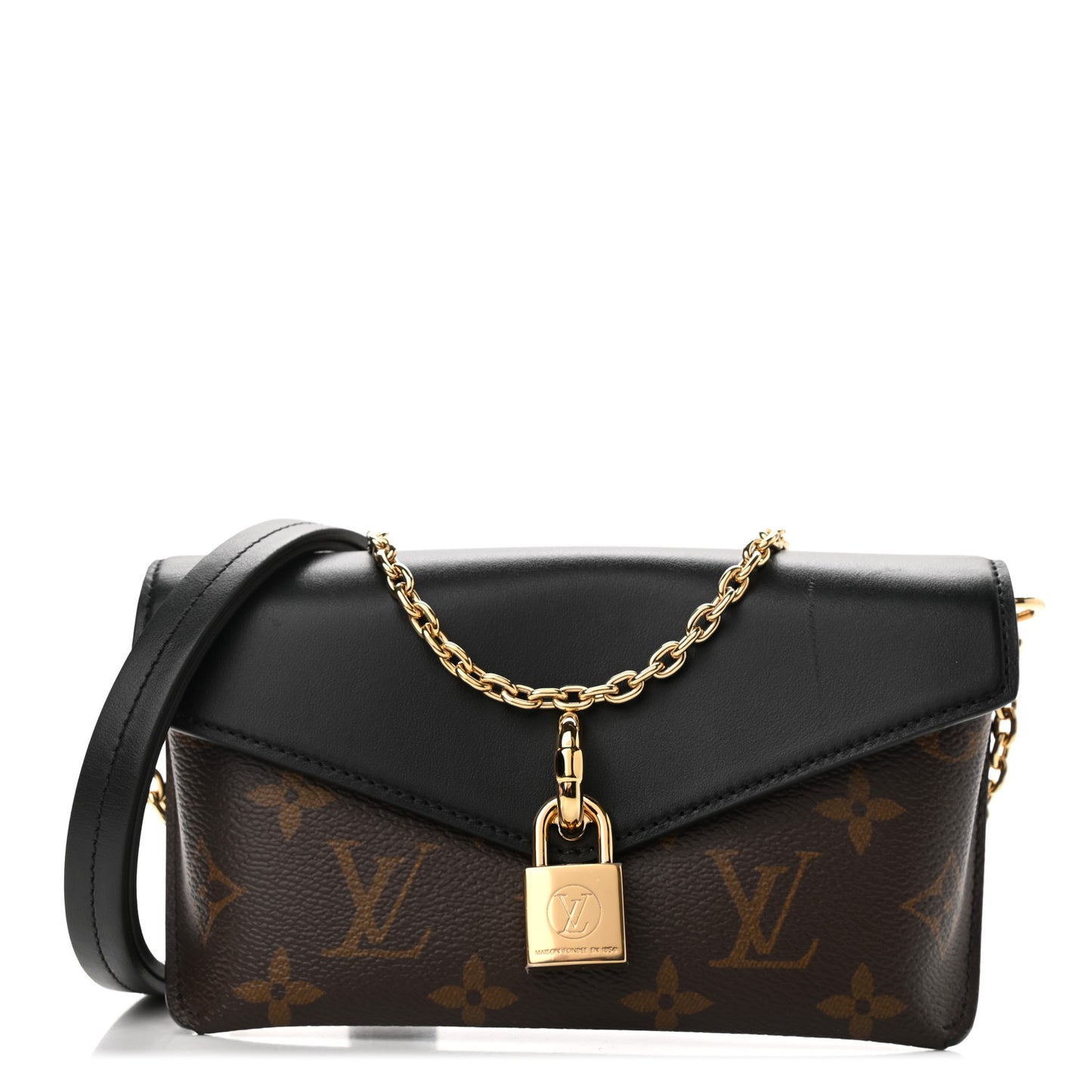 Monogram Padlock On Strap Black