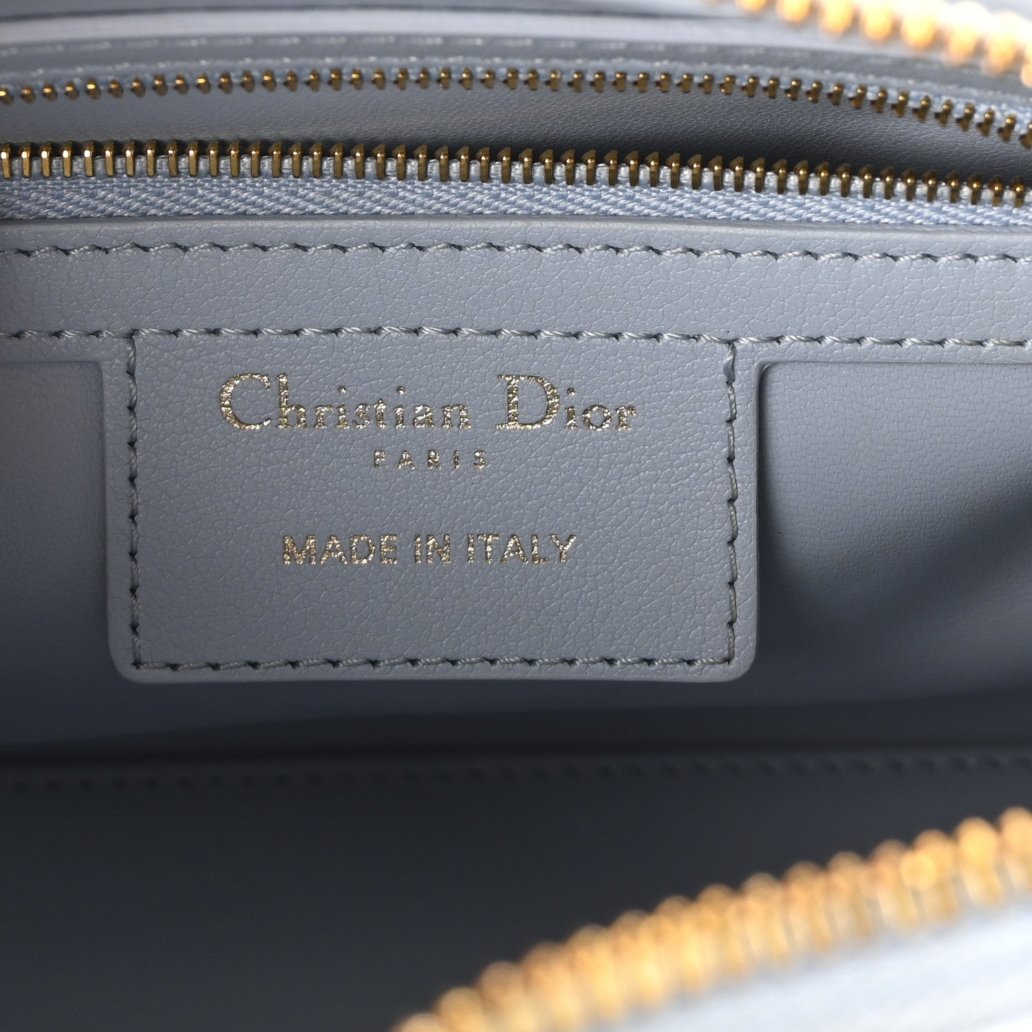 Christian Dior Calfskin Macrocannage Groove 20 Bag Pale Blue 6 of 10