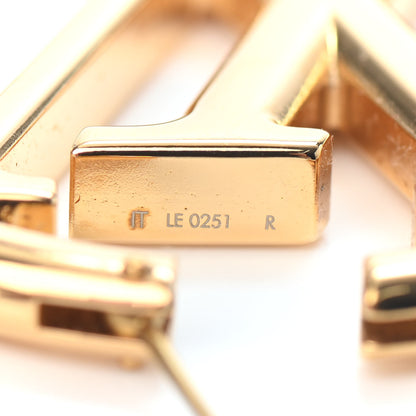 Louis Vuitton Metal Louise Hoop Earrings Gold 4 of 4