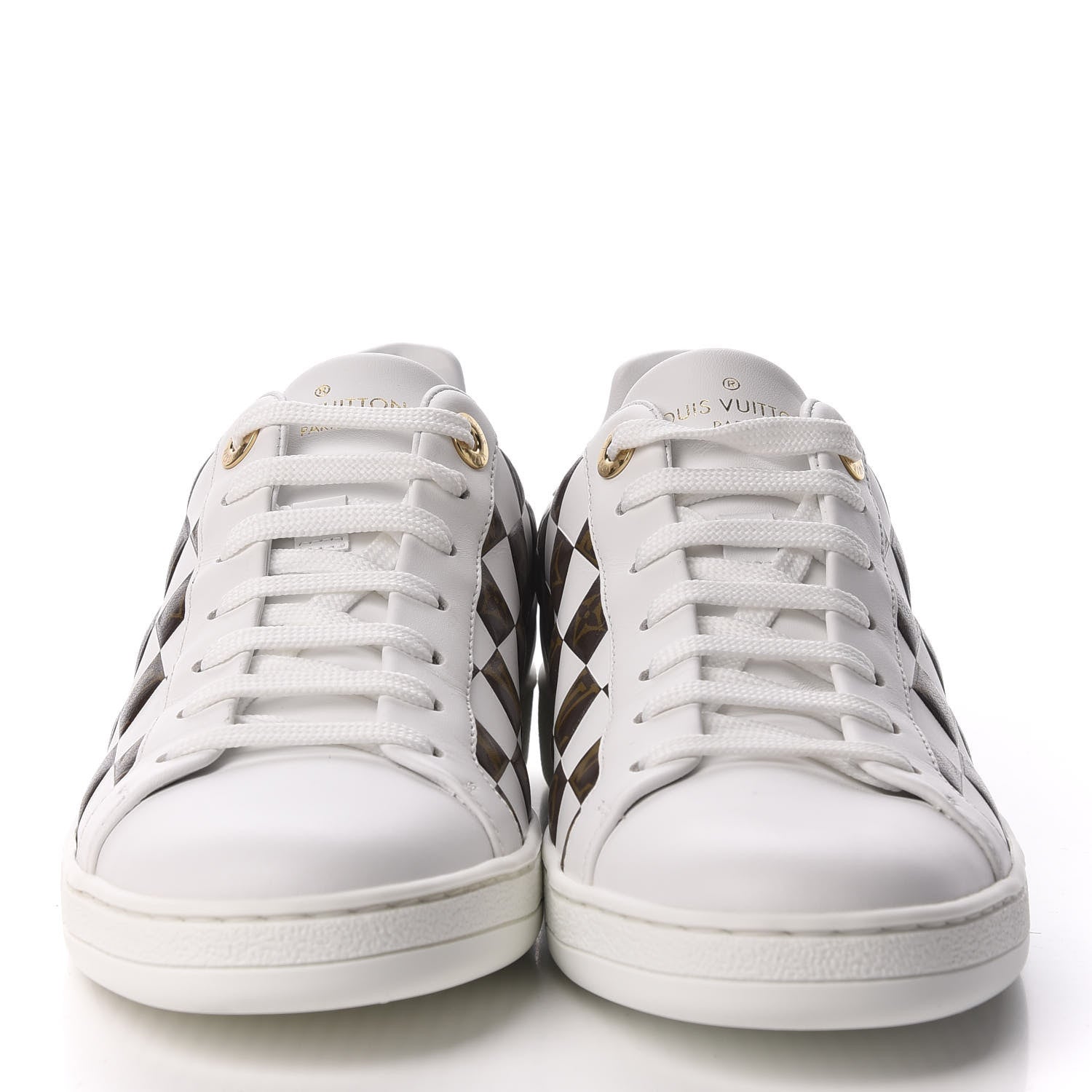 Louis Vuitton Calfskin Monogram Damier Tressage Frontrow Sneakers 37.5 White 2 of 8