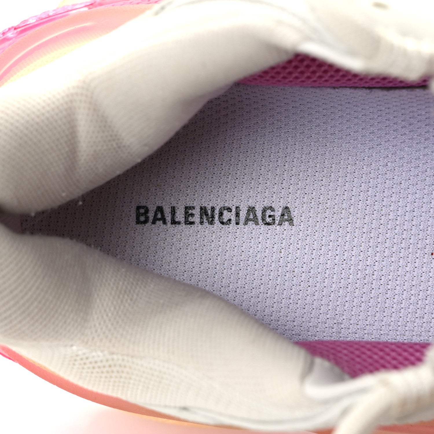 Balenciaga Fabric Mesh Clear Sole Womens Triple S Sneakers 37 White Pink 7 of 9