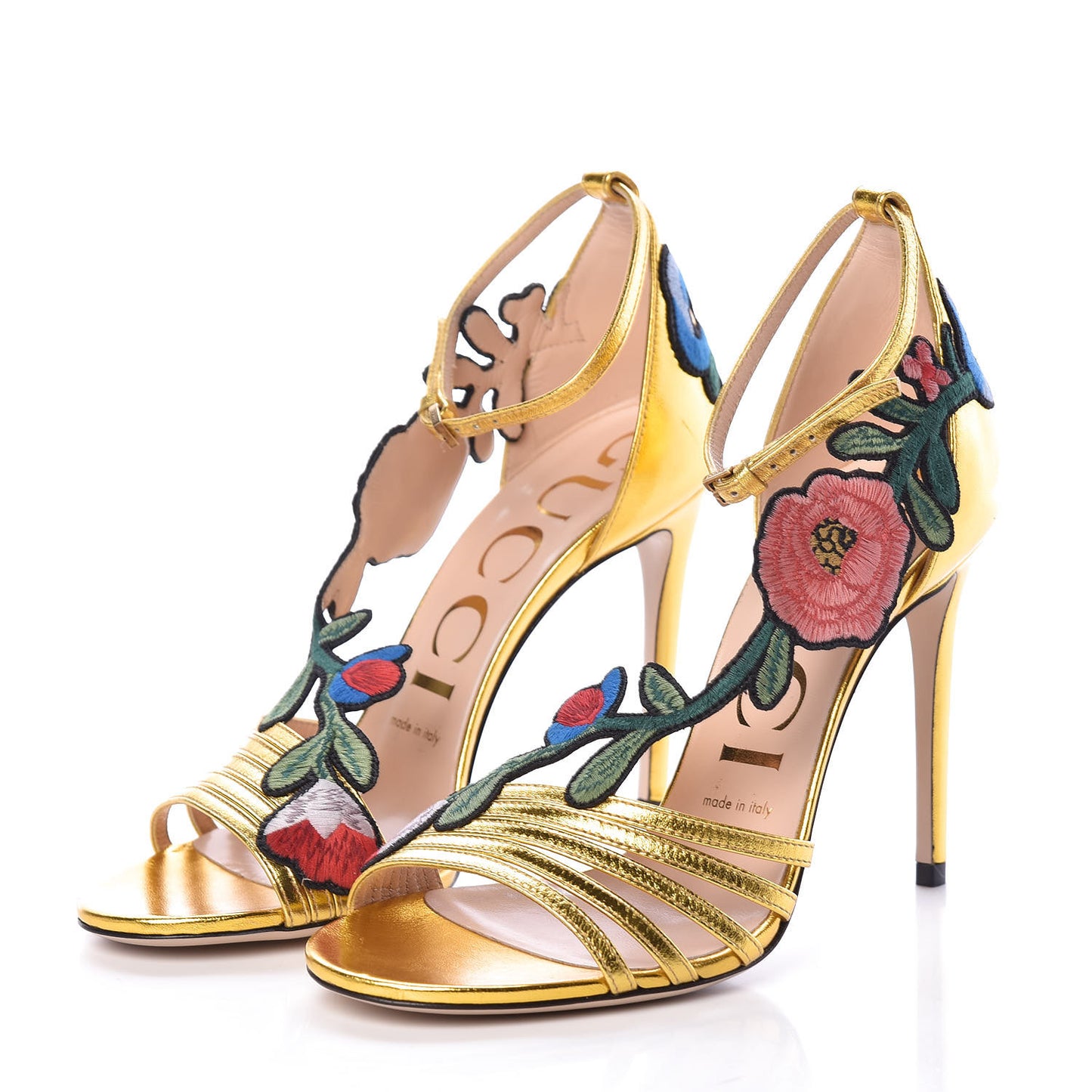 Metallic Nappa Ophelia High Heel Sandals 37 Gold