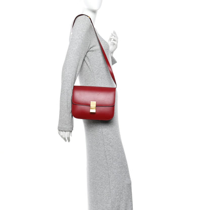 Celine Box Calfskin Medium Classic Box Flap Bag Red 2 of 11