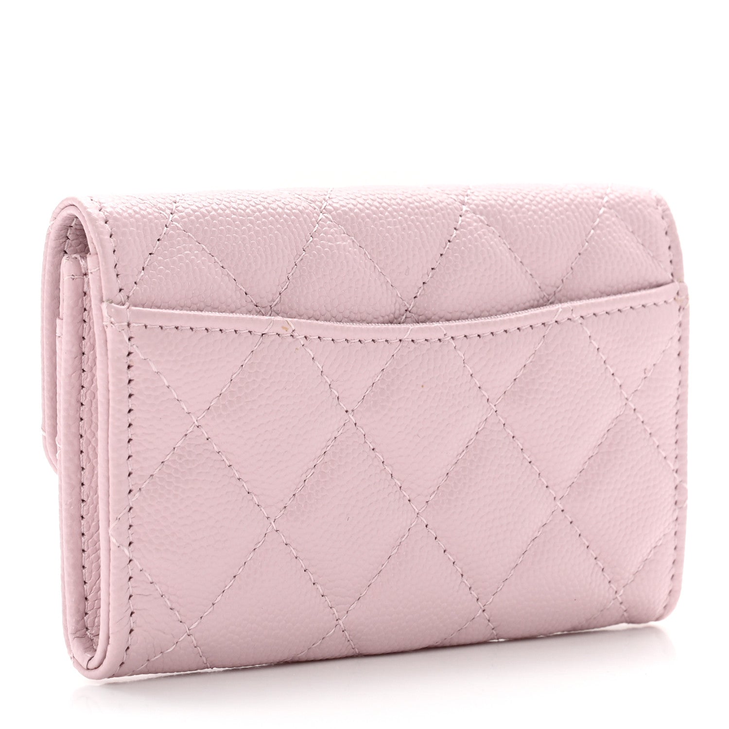 Chanel Caviar Quilted Flap Card Holder Wallet Light Pink 3 of 8