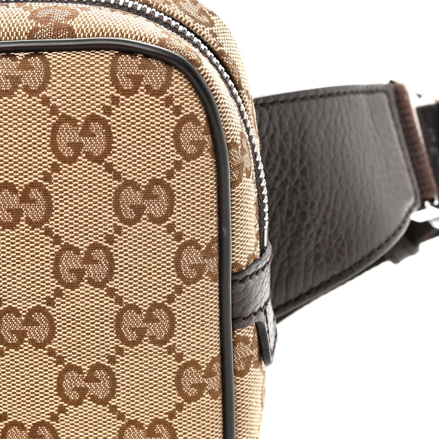 Gucci Monogram Dollar Calfskin Belt Bag Beige Ebony Testa di Moro Marrone Scuro 15 of 15