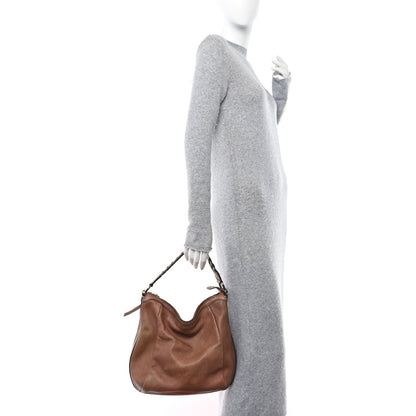 Gucci Pebbled Calfskin Guccissima Medium Bamboo Bar Hobo Light Brown 2 of 13
