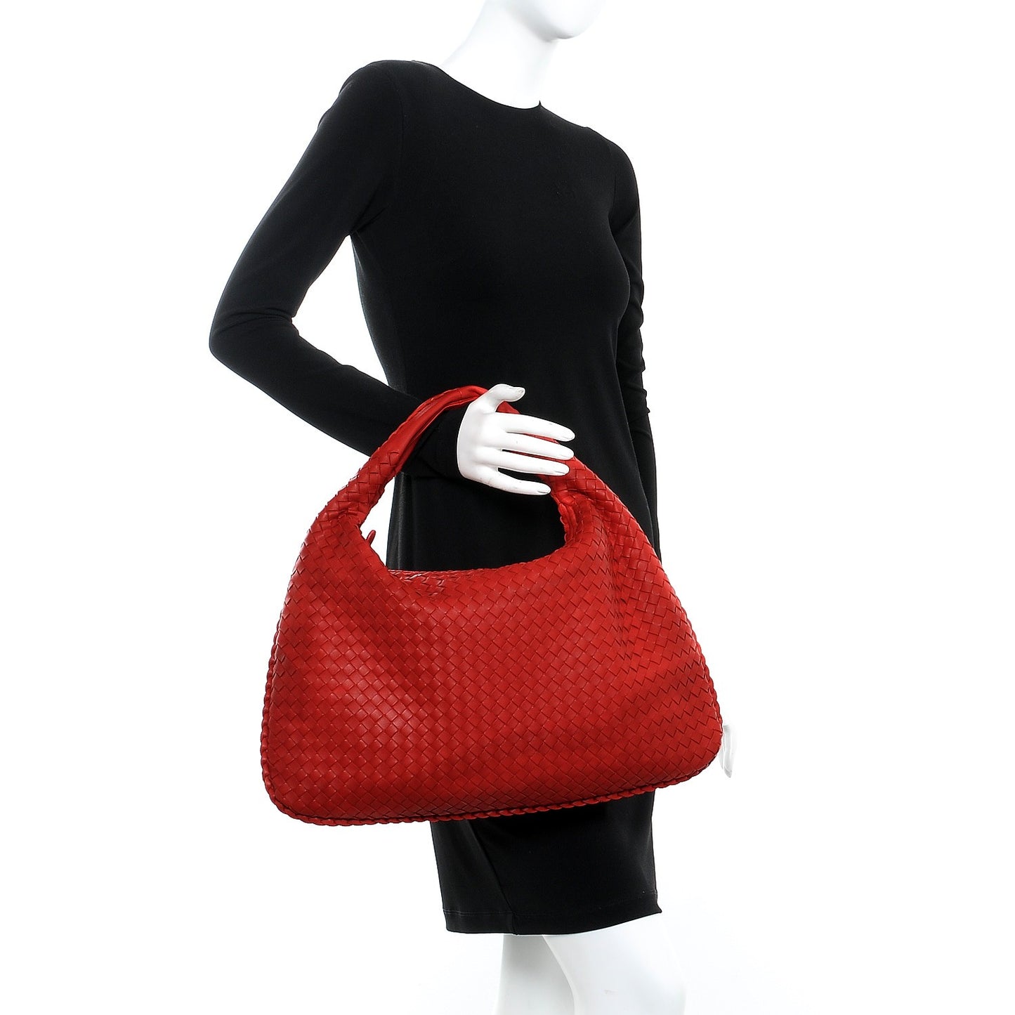 Nappa Intrecciato Large Veneta Hobo Corniola