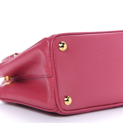 Prada Saffiano Lux Micro Galleria Double Zip Tote Peonia 7 of 8