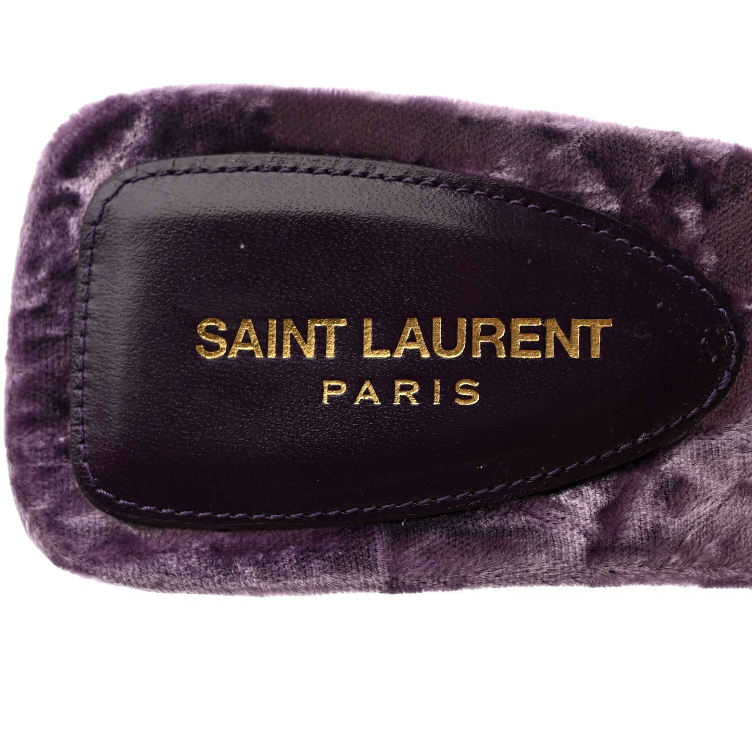 Saint Laurent Velvet Baliqua 105 Mule Sandals 39 Malva 6 of 9