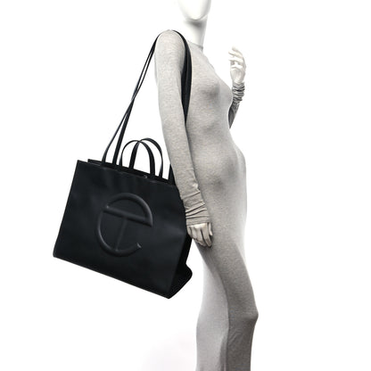 Telfar Vegan Leather Large Shopping Bag Black 2 of 9