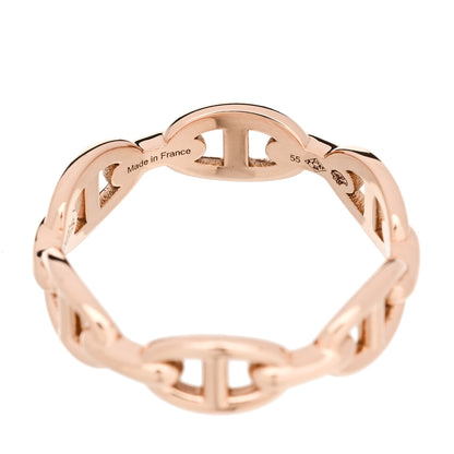 Hermes 18K Rose Gold PM Chaine d'Ancre Enchainee Ring 56 7.5 5 of 7