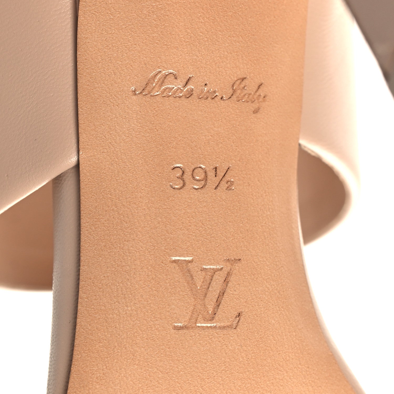 Louis Vuitton Lambskin Drapy Heel Mules 39.5 Beige 8 of 9