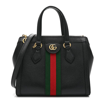 Gucci Textured Calfskin Web Small Ophidia Tote Bag Black 1 of 11