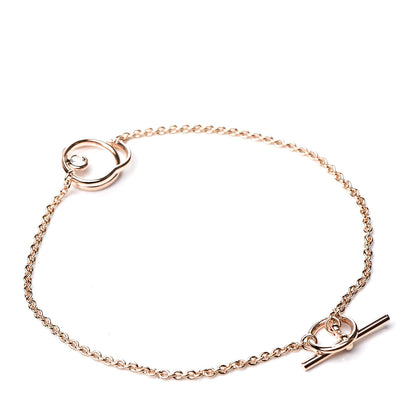 Hermes 18K Rose Gold Diamond TPM Vertige Coeur Bracelet LG 3 of 4