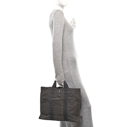 Hermes Canvas Herline MM Tote Grey 2 of 11