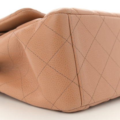 Chanel Caviar Quilted Maxi Double Flap Dark Beige 9 of 12