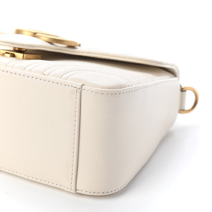 Gucci Calfskin Matelasse Mini GG Marmont Top Handle Shoulder Bag White 8 of 10