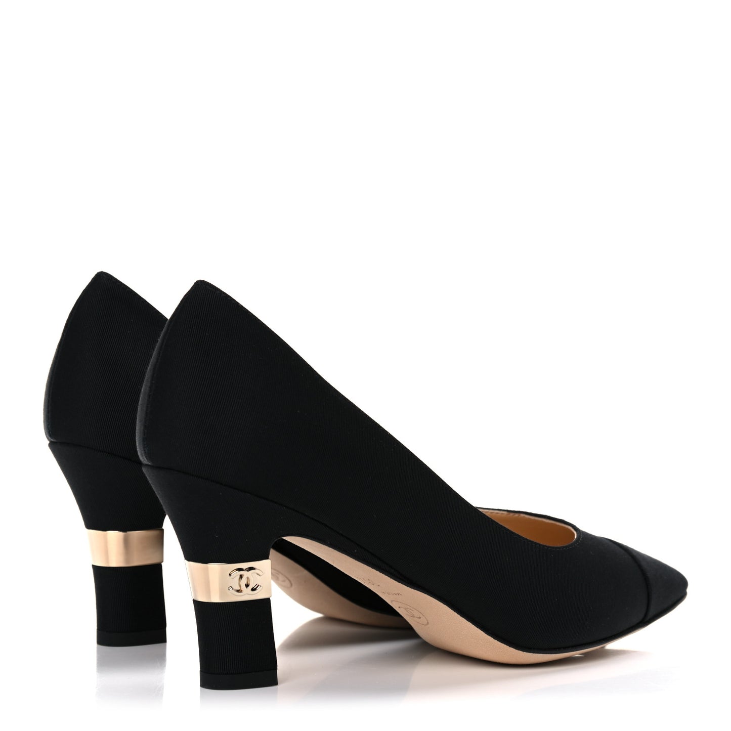 Grosgrain Cap Toe CC Pumps 36.5 Black