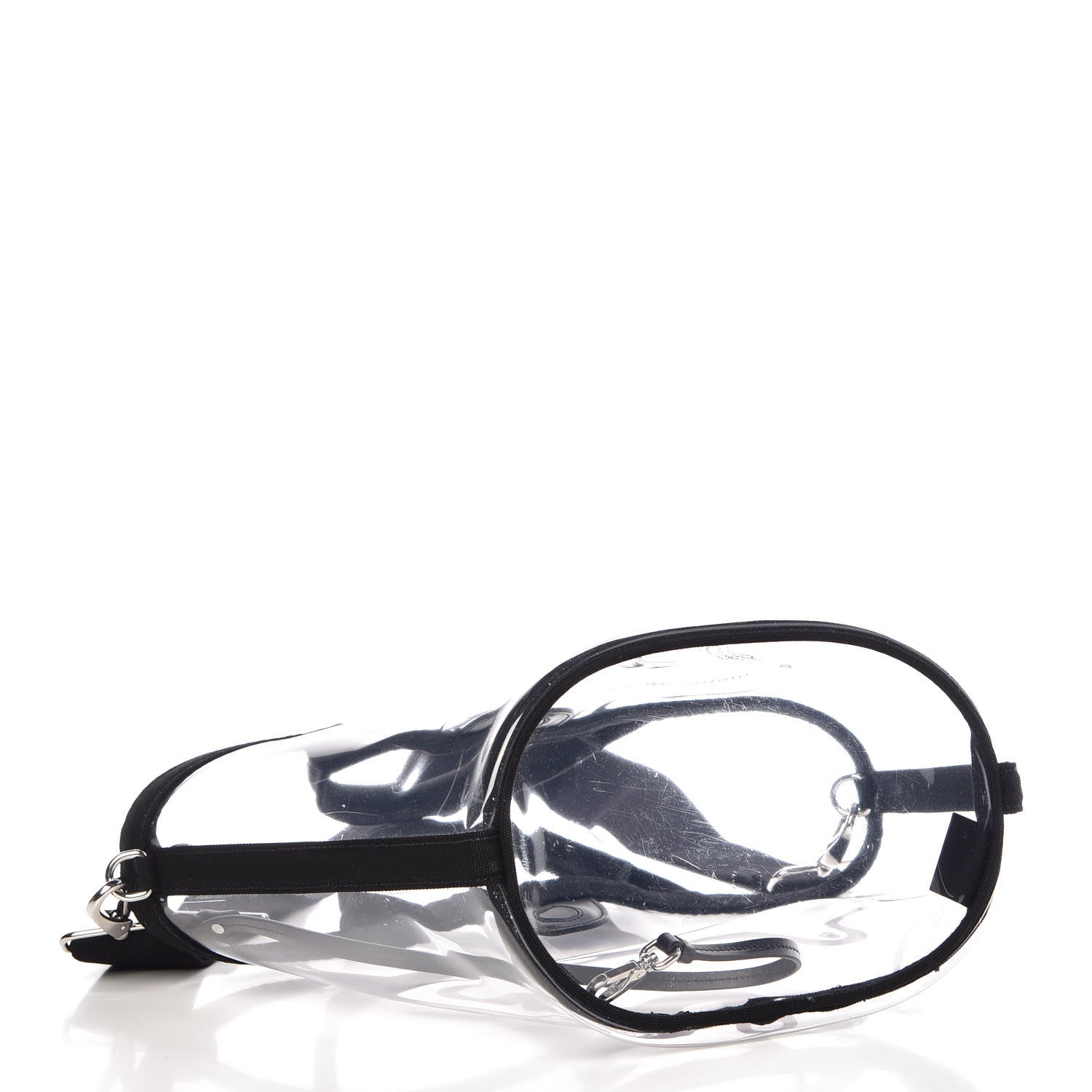 Prada Plexiglass Canapa Small Shopper Tote Black 5 of 10