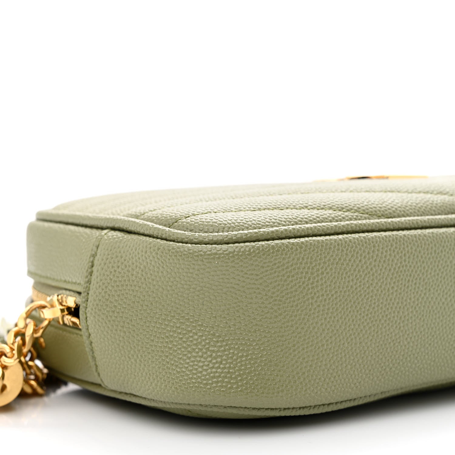 Saint Laurent Grain De Poudre Matelasse Monogram Mini Lou Camera Bag Pistachio 9 of 10