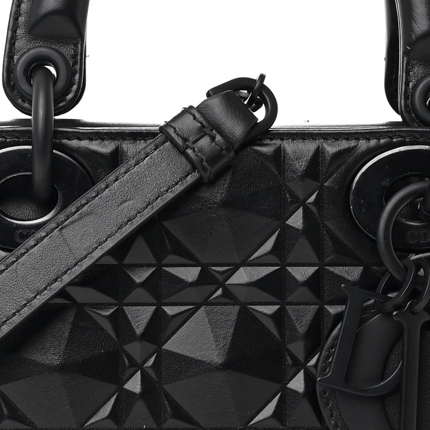 Christian Dior Calfskin Cannage Diamond Medium Lady D-Joy Black 8 of 14