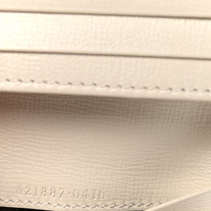 Gucci GG Supreme Monogram Azalea Calfskin Horsebit 1955 Card Case Wallet Beige Ebony Mystic White 7 of 8