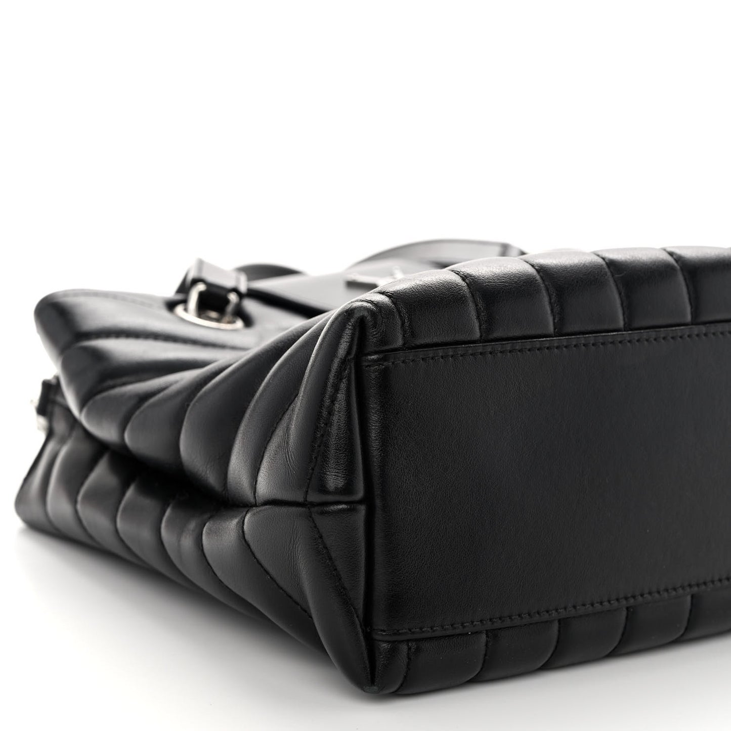 Calfskin Y Quilted Monogram Small Loulou Shopper Black