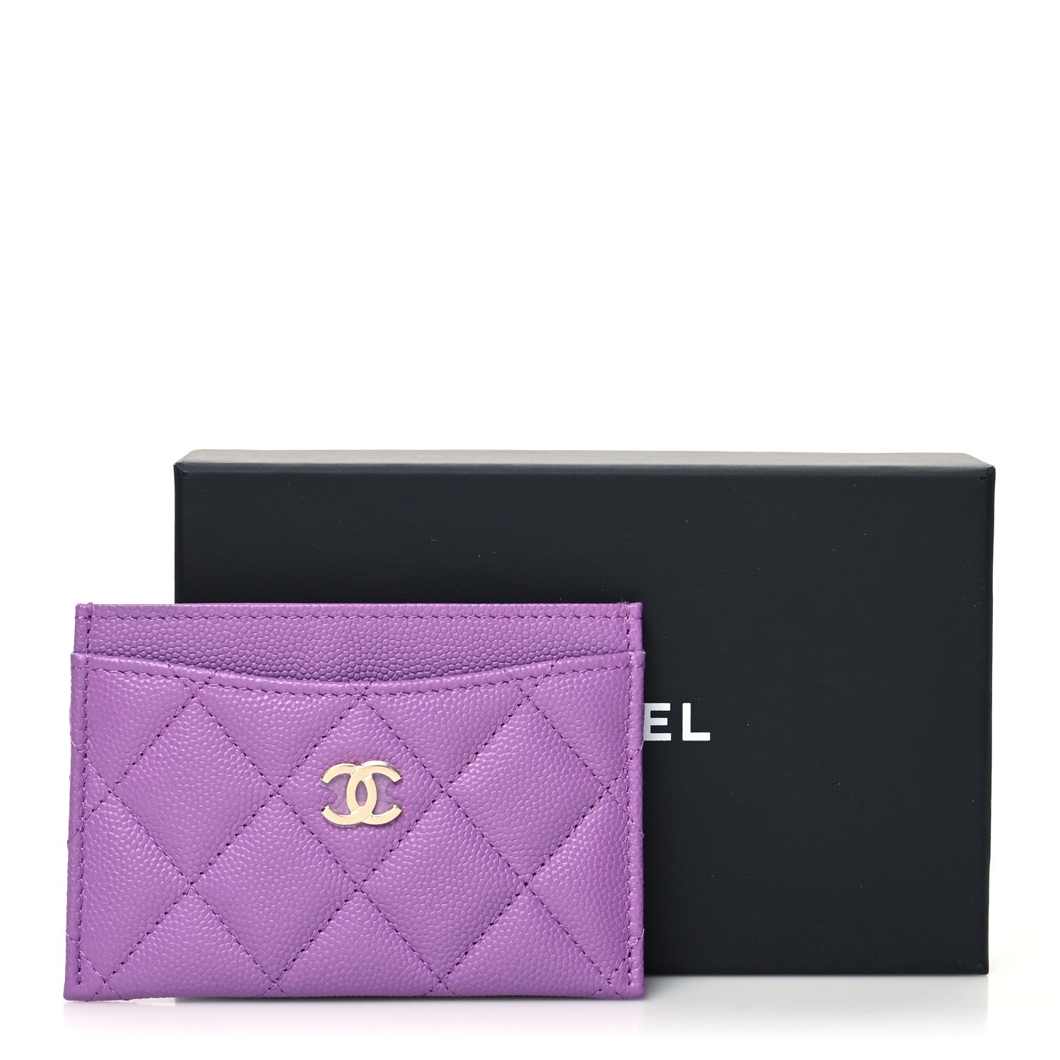 Chanel Caviar Quilted Card Holder Purple 12 of 12