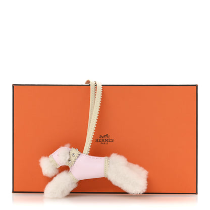 Hermes Milo Lambskin Epsom Shearling Budy Apic Charm Ecru Rose Darling 5 of 5