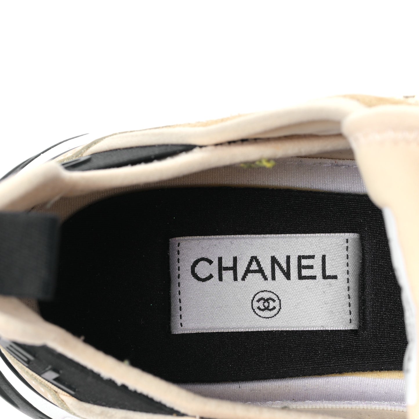 Velvet Calfskin Mixed Fibers CC Sneakers 41 Beige