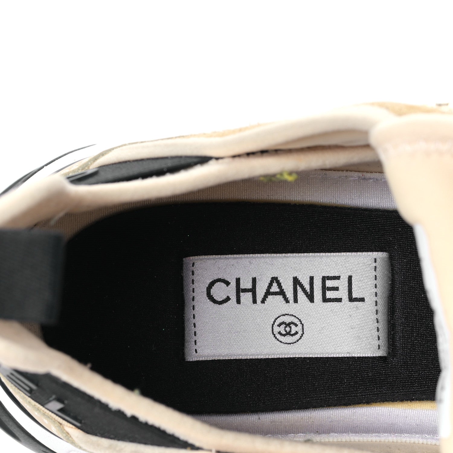 Chanel Velvet Calfskin Mixed Fibers CC Sneakers 41 Beige 7 of 8