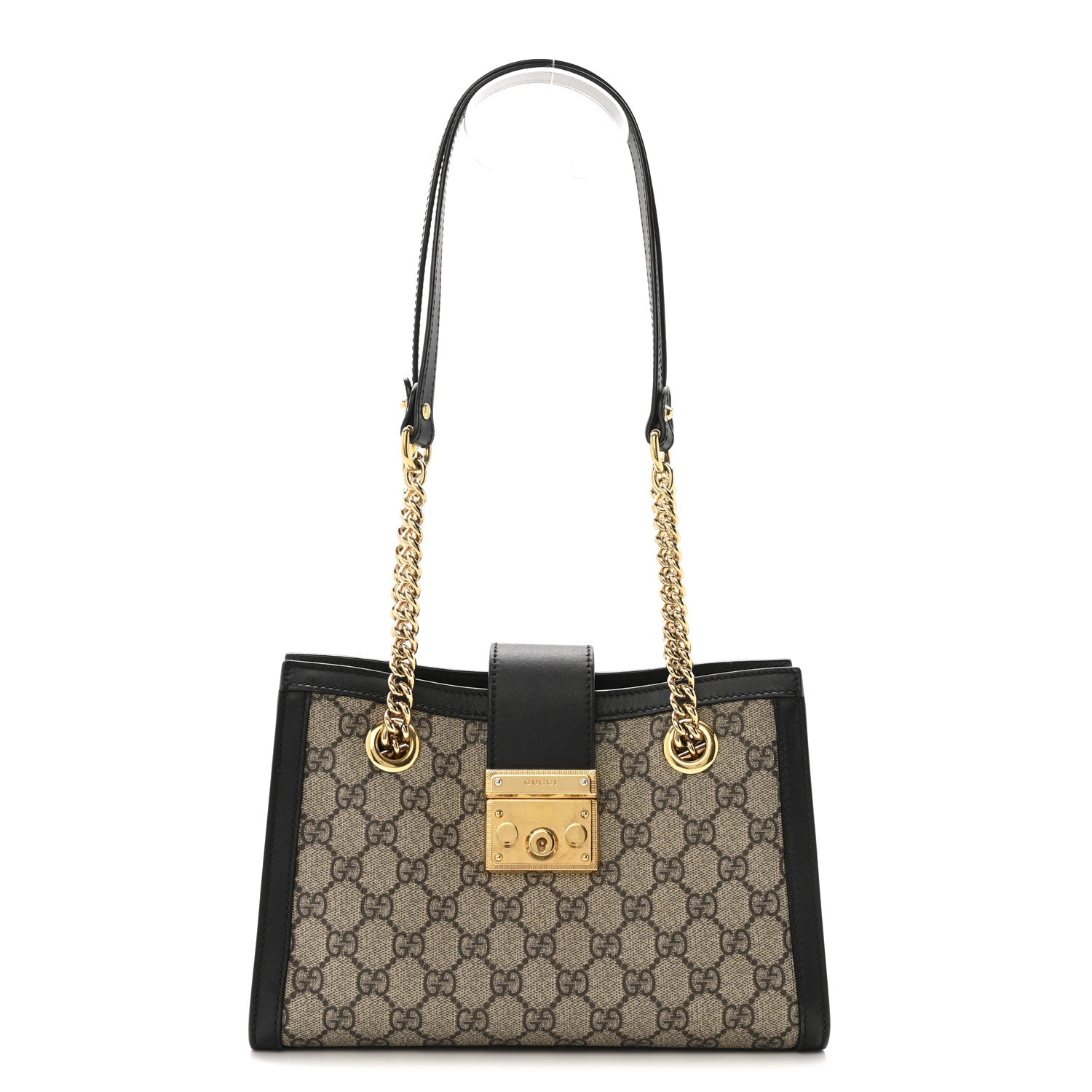 Gucci GG Supreme Monogram Small Padlock Tote Black 1 of 12