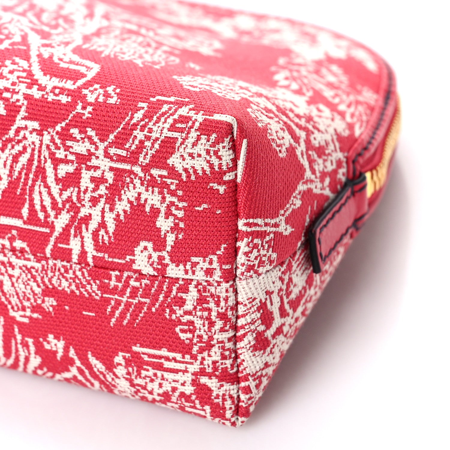 Christian Dior Embroidered Toile De Jouy 30 Montaigne Cosmetic Pouch Red 8 of 8