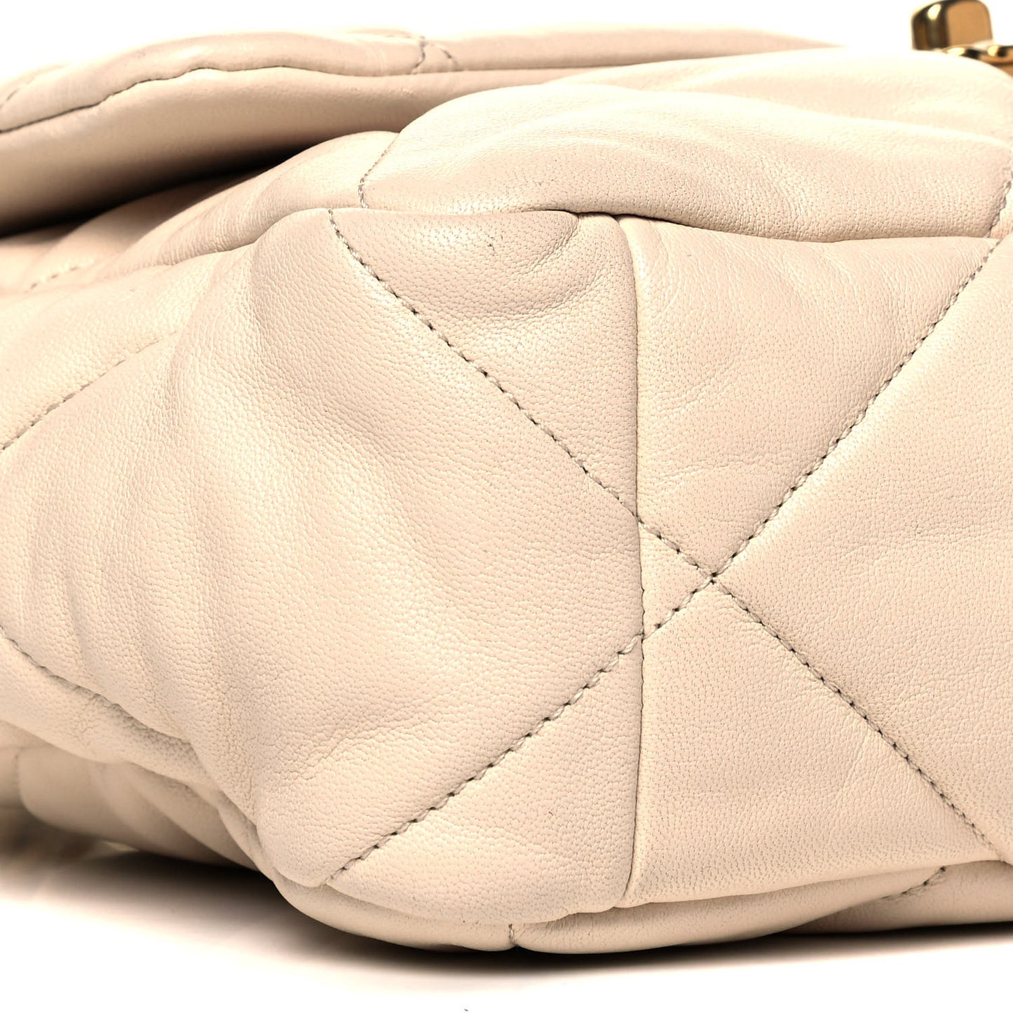 Lambskin Quilted Large Chanel 19 Flap Beige