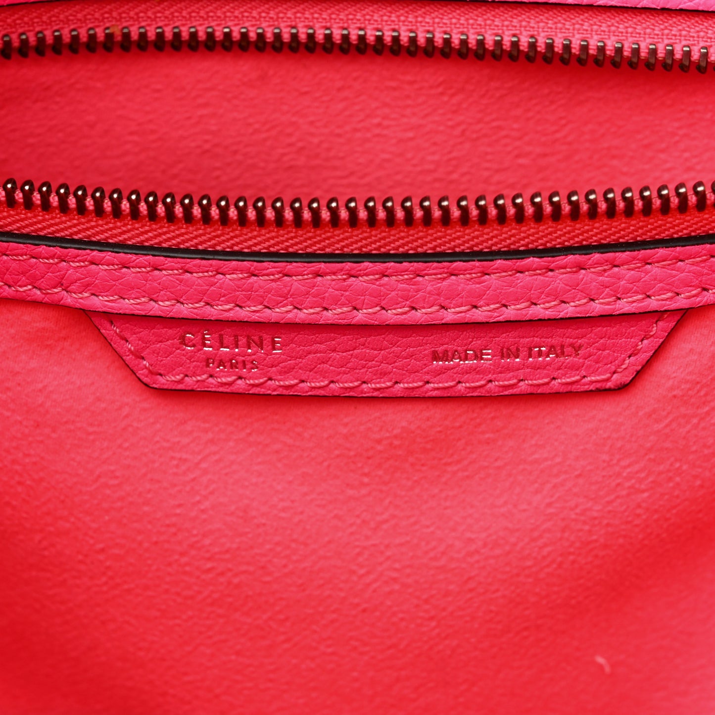 Drummed Calfskin Mini Luggage Fluo Pink