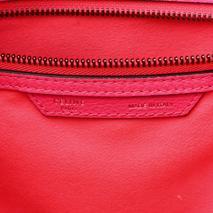 Celine Drummed Calfskin Mini Luggage Fluo Pink 6 of 11