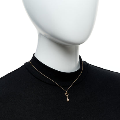 Tiffany 18K Rose Gold Mini Heart Key Pendant Necklace 2 of 6