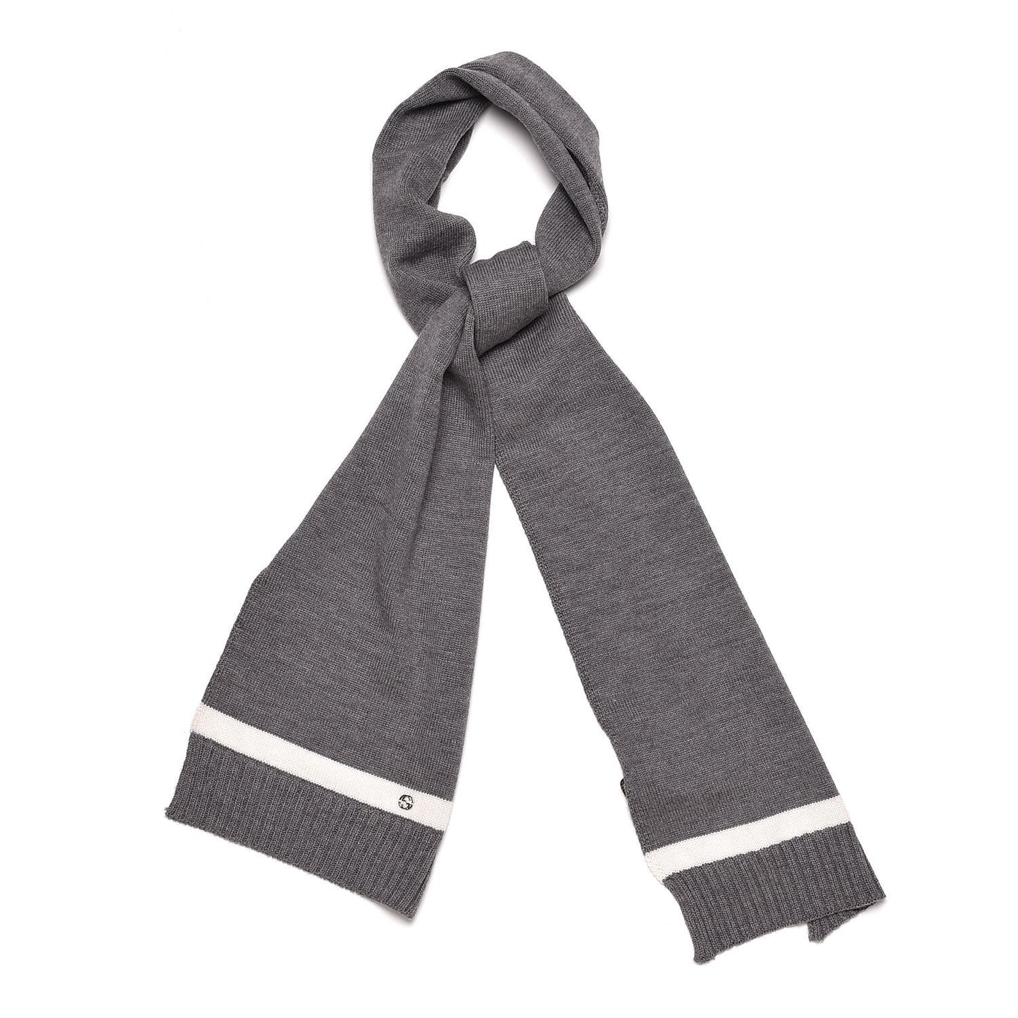 Wool Newporte Long Scarf Graphite Ivory