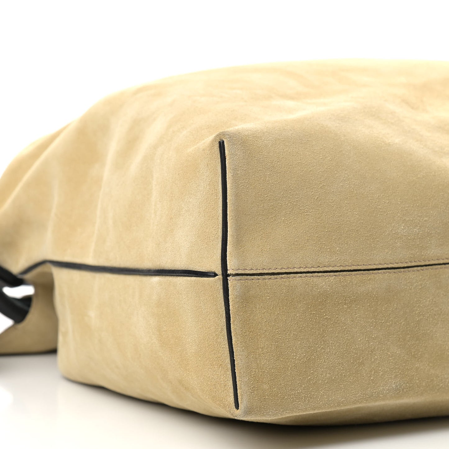 Suede Flamenco Knot Bag Gold Brown