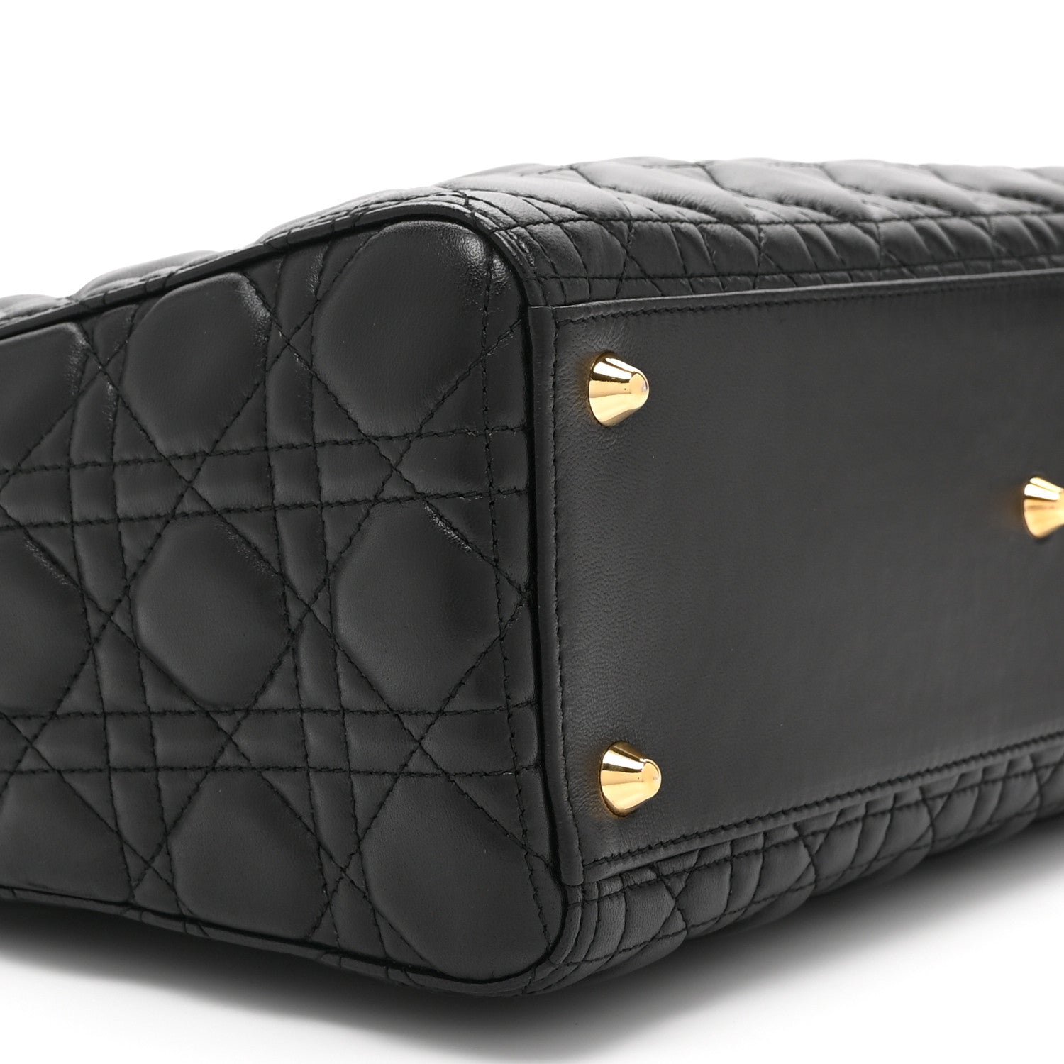 Christian Dior Lambskin Cannage Large Lady Dior Black 9 of 10