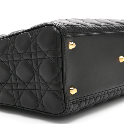 Christian Dior Lambskin Cannage Large Lady Dior Black 9 of 10