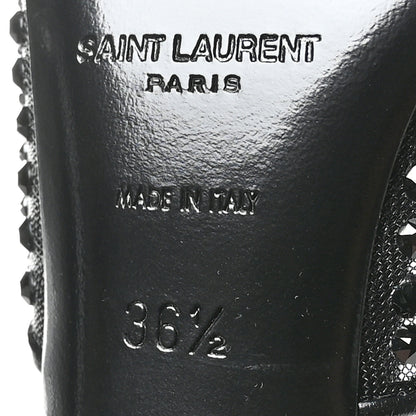 Saint Laurent Tulle Strass Gippy 110 Mule Sandals 36.5 Black 7 of 8