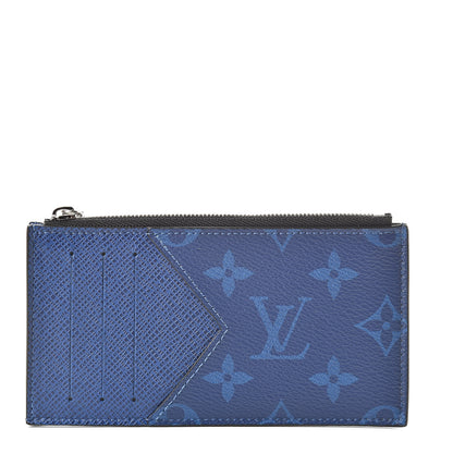Louis Vuitton Monogram Taiga Coin Card Holder Cobalt 1 of 8