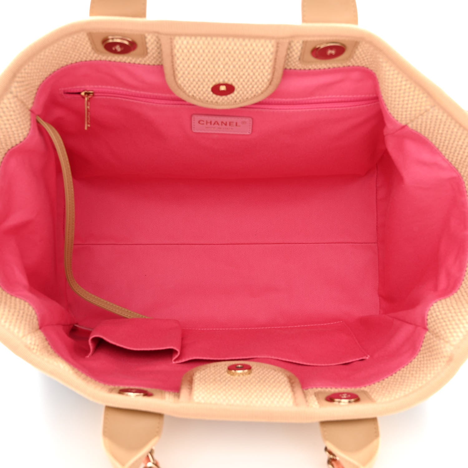 Chanel Straw Raffia Calfskin Striped Medium Deauville Tote Black Beige Ivory 5 of 10