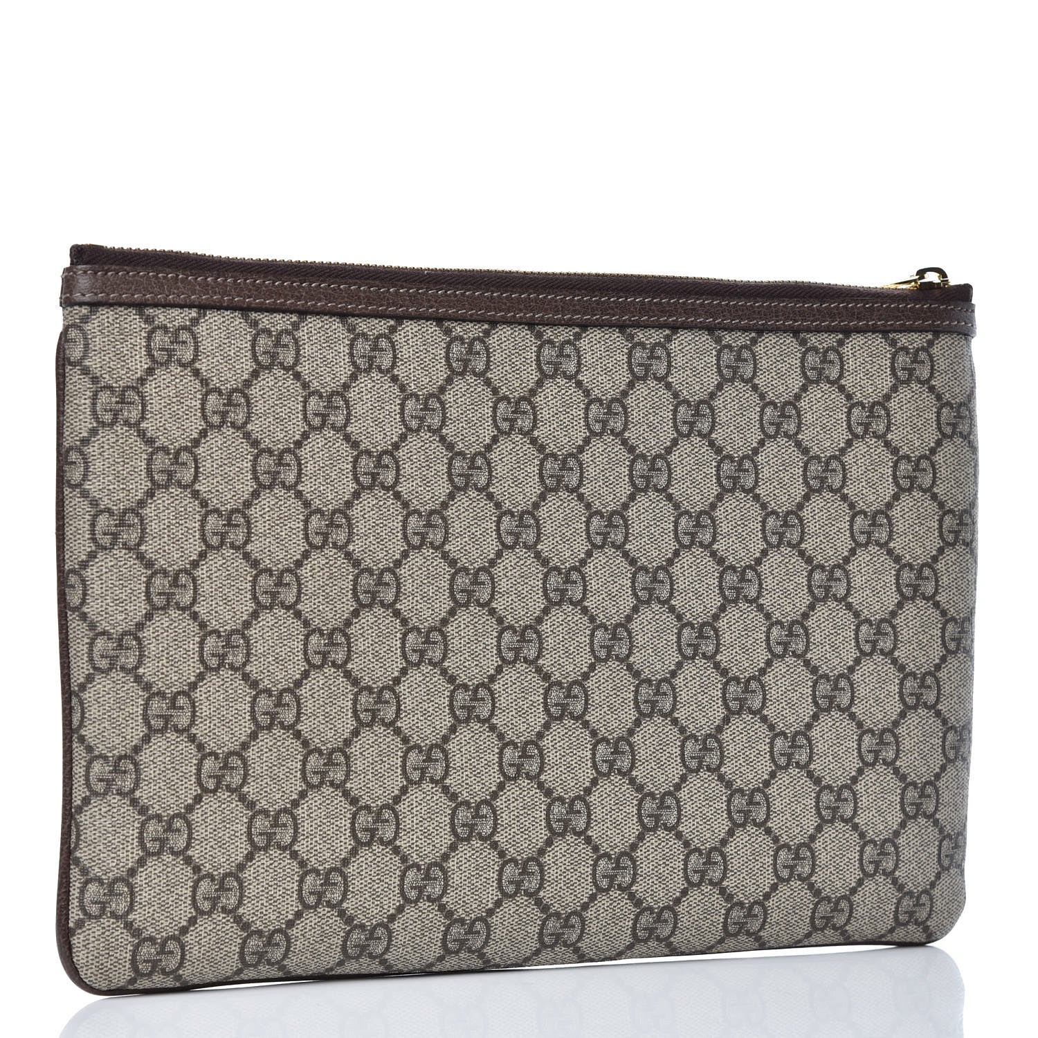 Gucci GG Supreme Monogram Large Ophidia Pouch Clutch Brown 3 of 8
